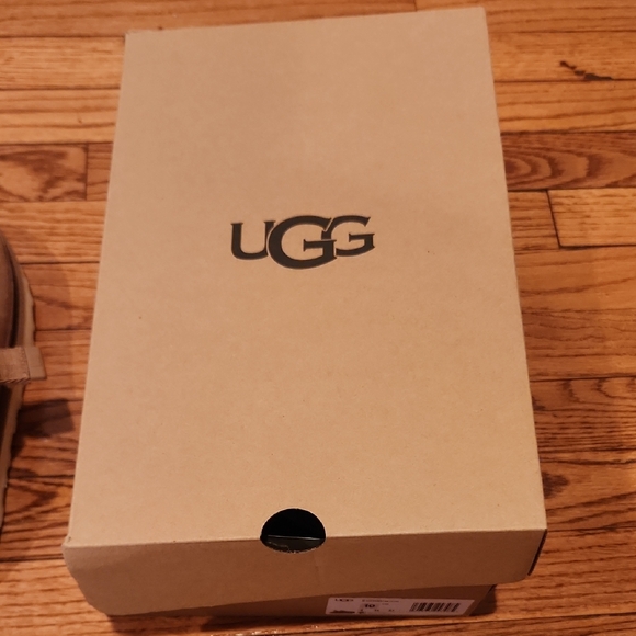 UGG Brown Leather Slip-On Clogs with Buckle Detail - Picture 5 of 5